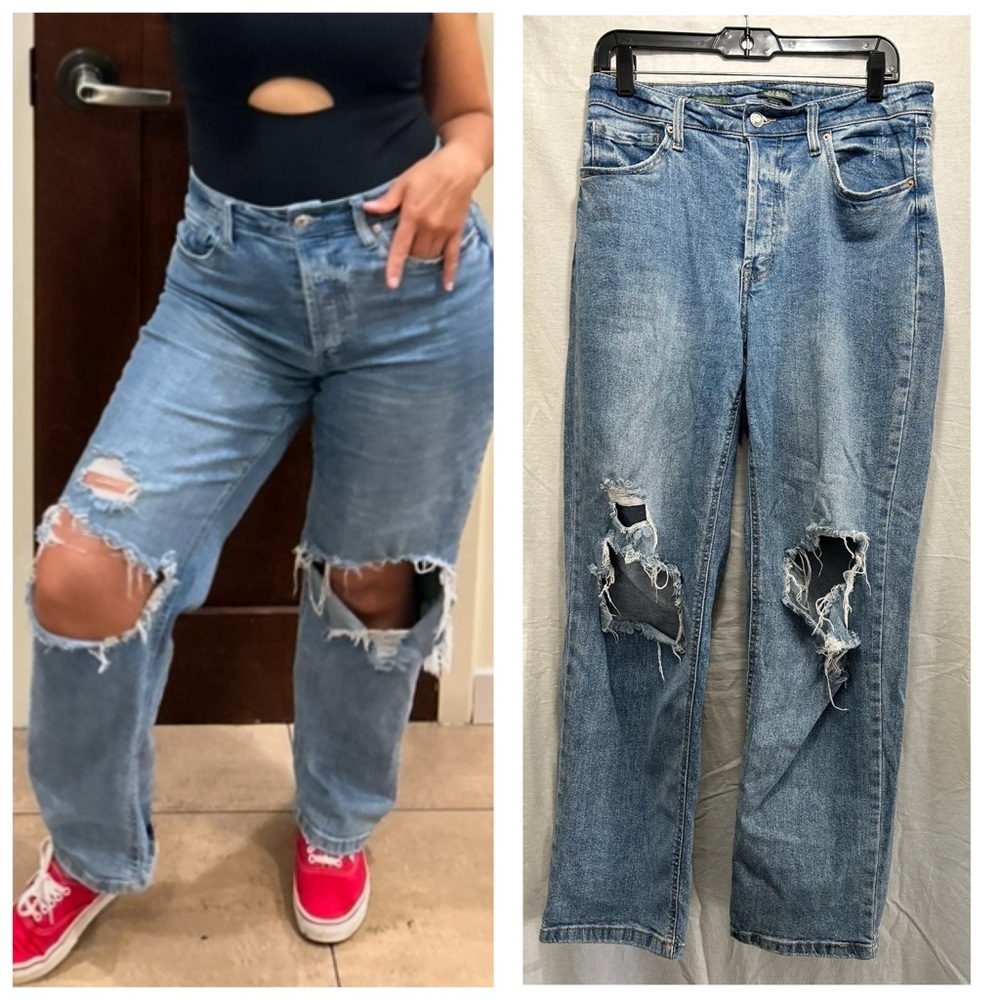 Wild Fable Super High-Rise Straight Ripped denim jeans